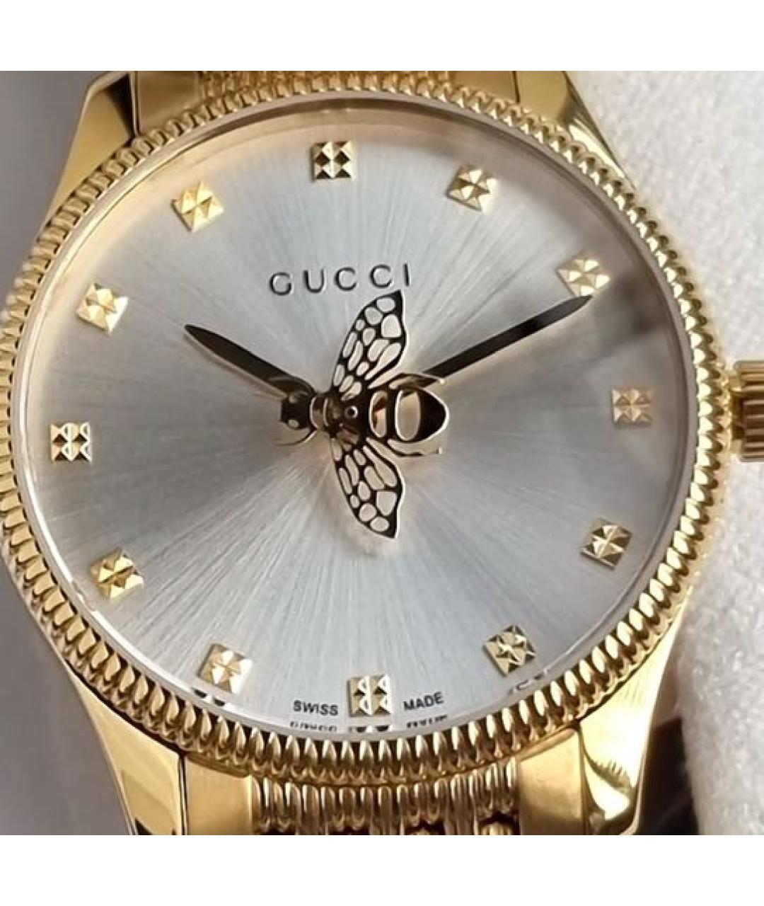 GUCCI Золотые стальные часы, фото 4