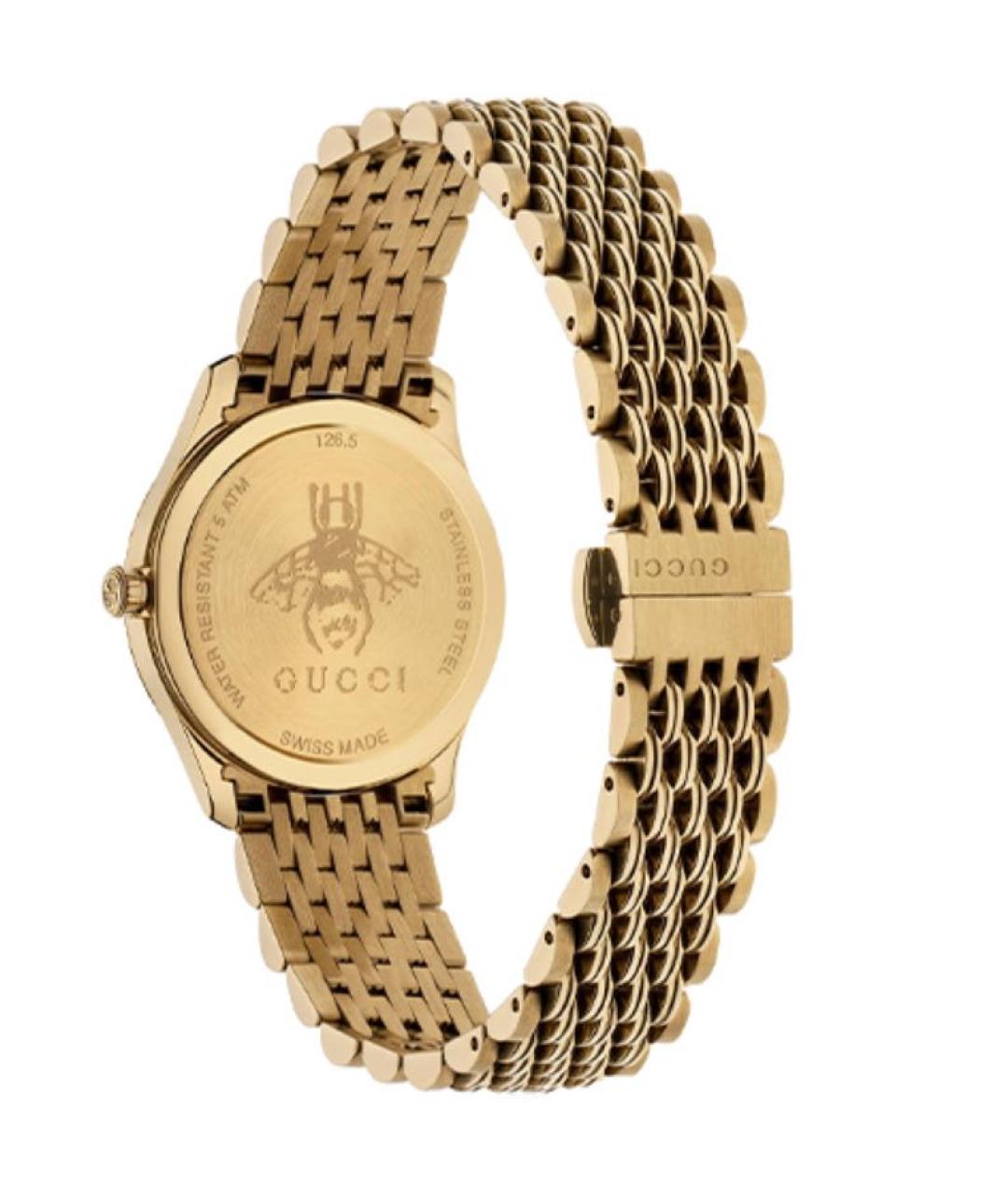 GUCCI Золотые стальные часы, фото 3