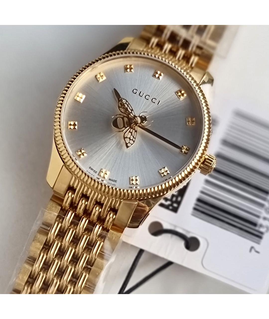 GUCCI Золотые стальные часы, фото 2