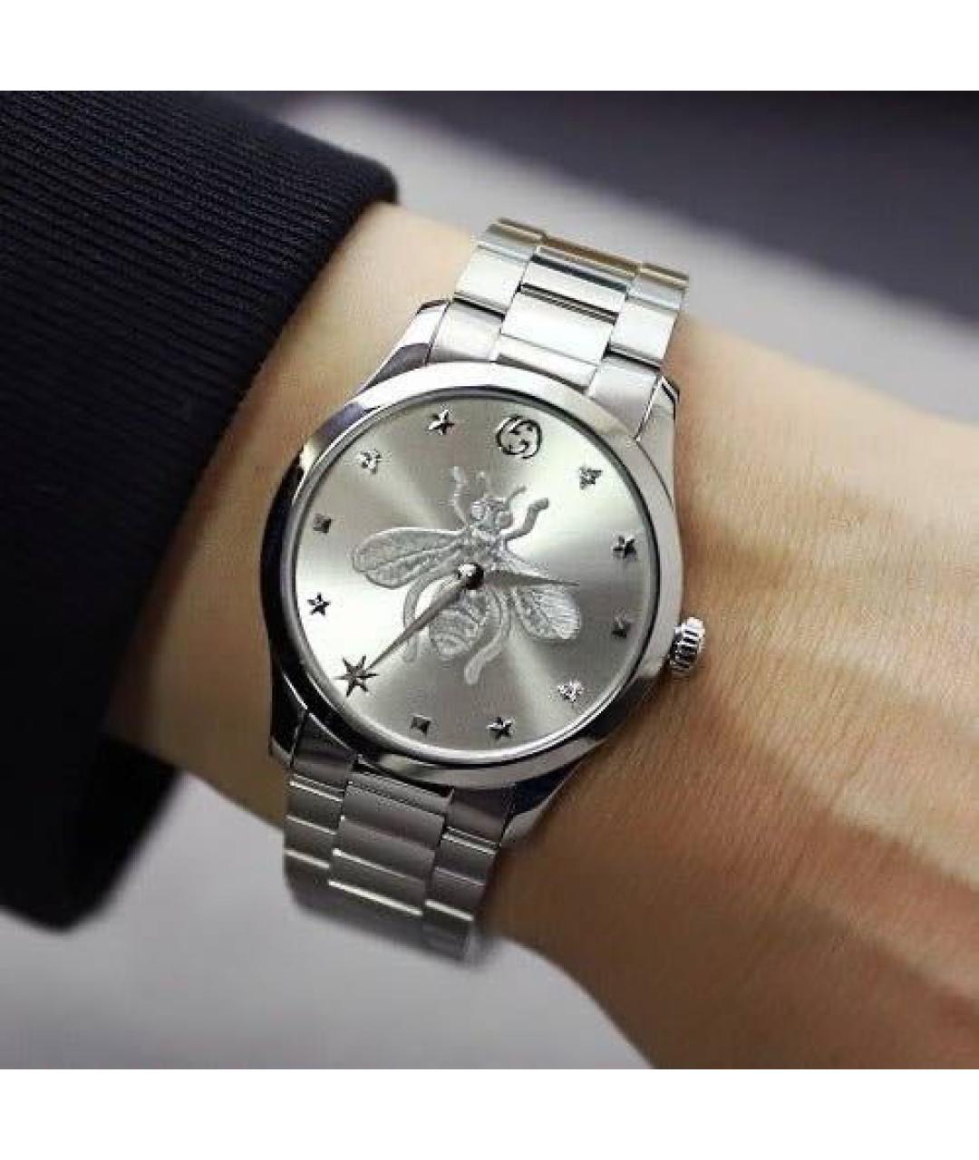 GUCCI Серебряные стальные часы, фото 2