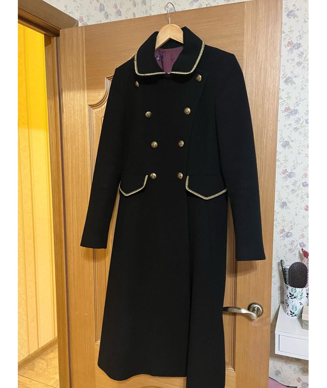 RALPH LAUREN Черное шерстяное пальто, фото 7