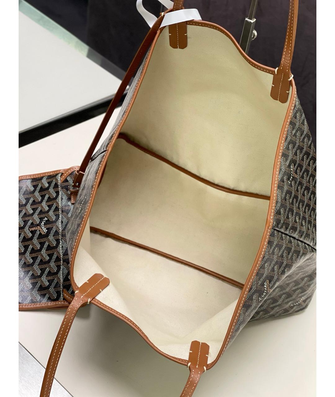 GOYARD Коричневая сумка тоут из искусственной кожи, фото 6