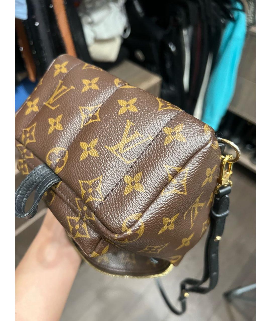 LOUIS VUITTON Коричневый кожаный рюкзак, фото 8