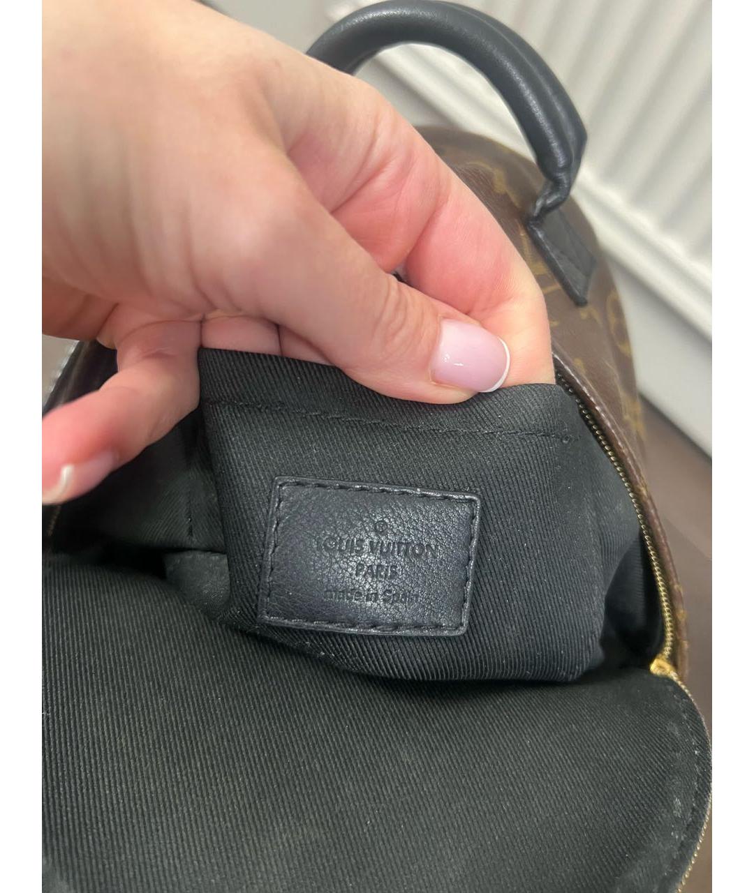 LOUIS VUITTON Коричневый кожаный рюкзак, фото 4