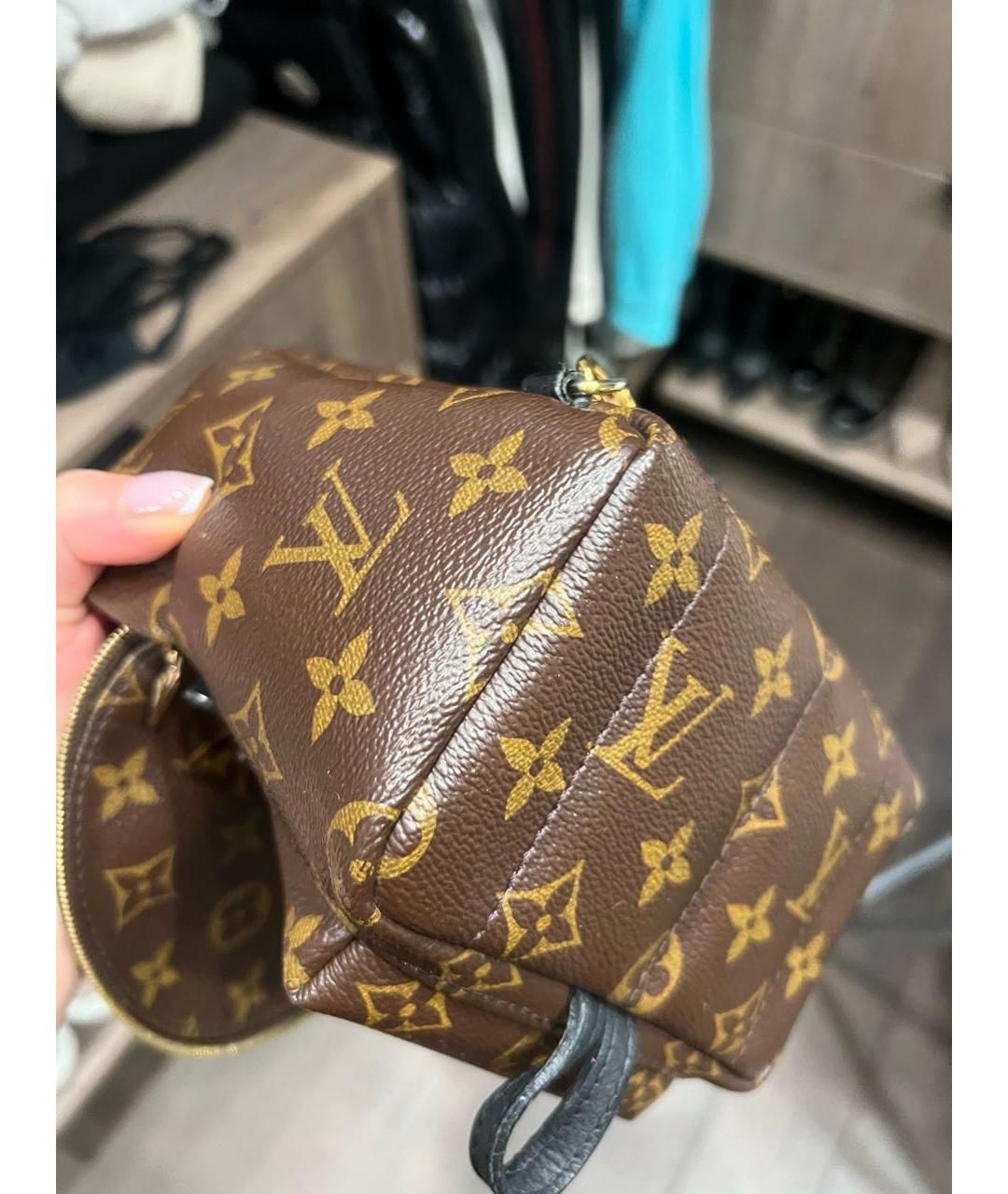 LOUIS VUITTON Коричневый кожаный рюкзак, фото 7