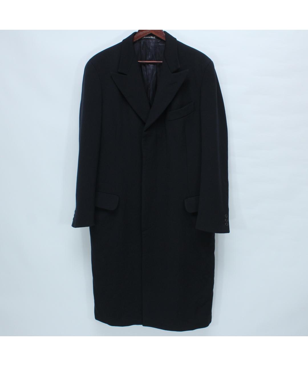 GIORGIO ARMANI Темно-синее шерстяное пальто, фото 2