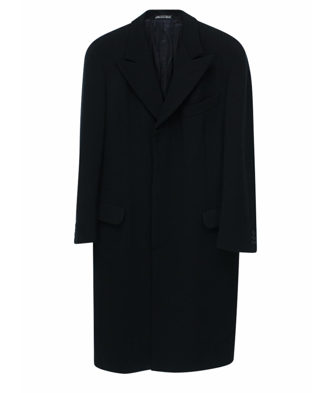 GIORGIO ARMANI Темно-синее шерстяное пальто, фото 1