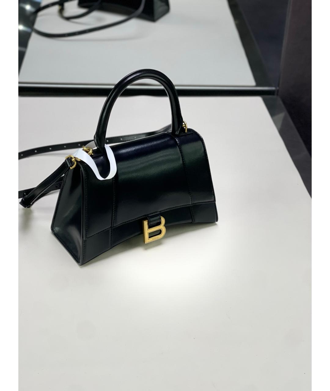 BALENCIAGA Черная кожаная сумка через плечо, фото 2