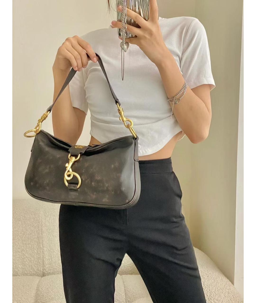 MIU MIU Черная кожаная сумка через плечо, фото 9