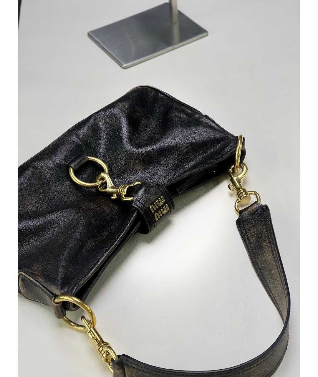 MIU MIU Черная кожаная сумка через плечо, фото 6
