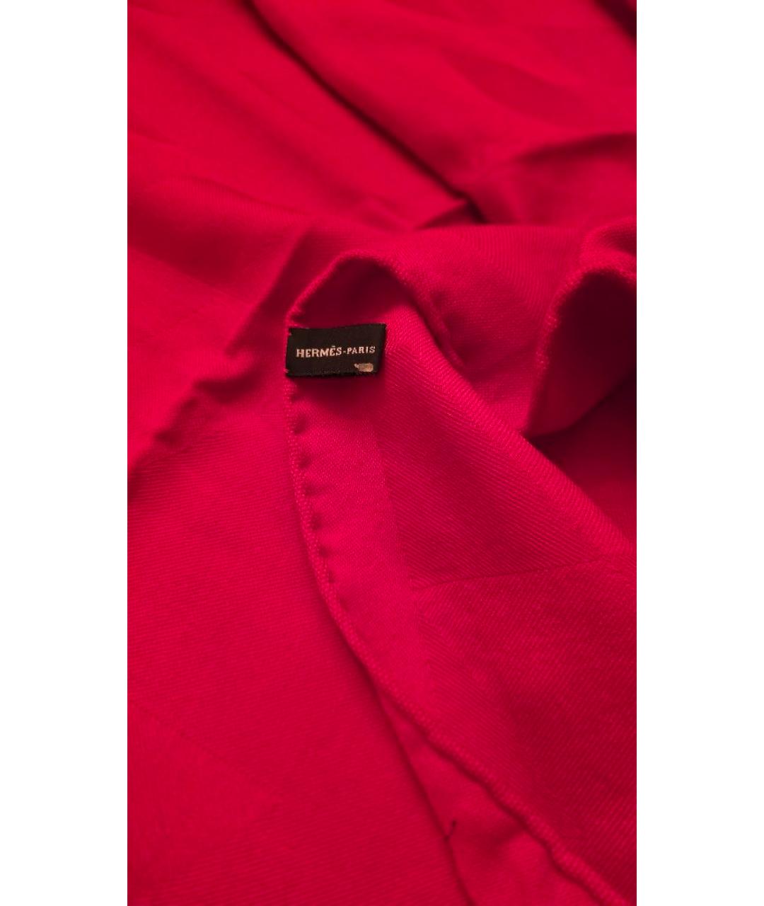 HERMES Коралловый кашемировый шарф, фото 4