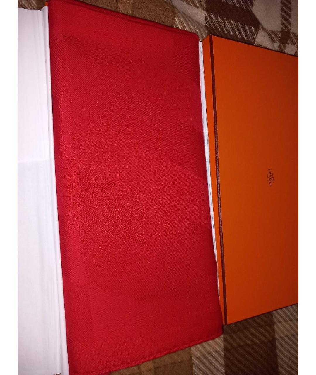 HERMES Коралловый кашемировый шарф, фото 3