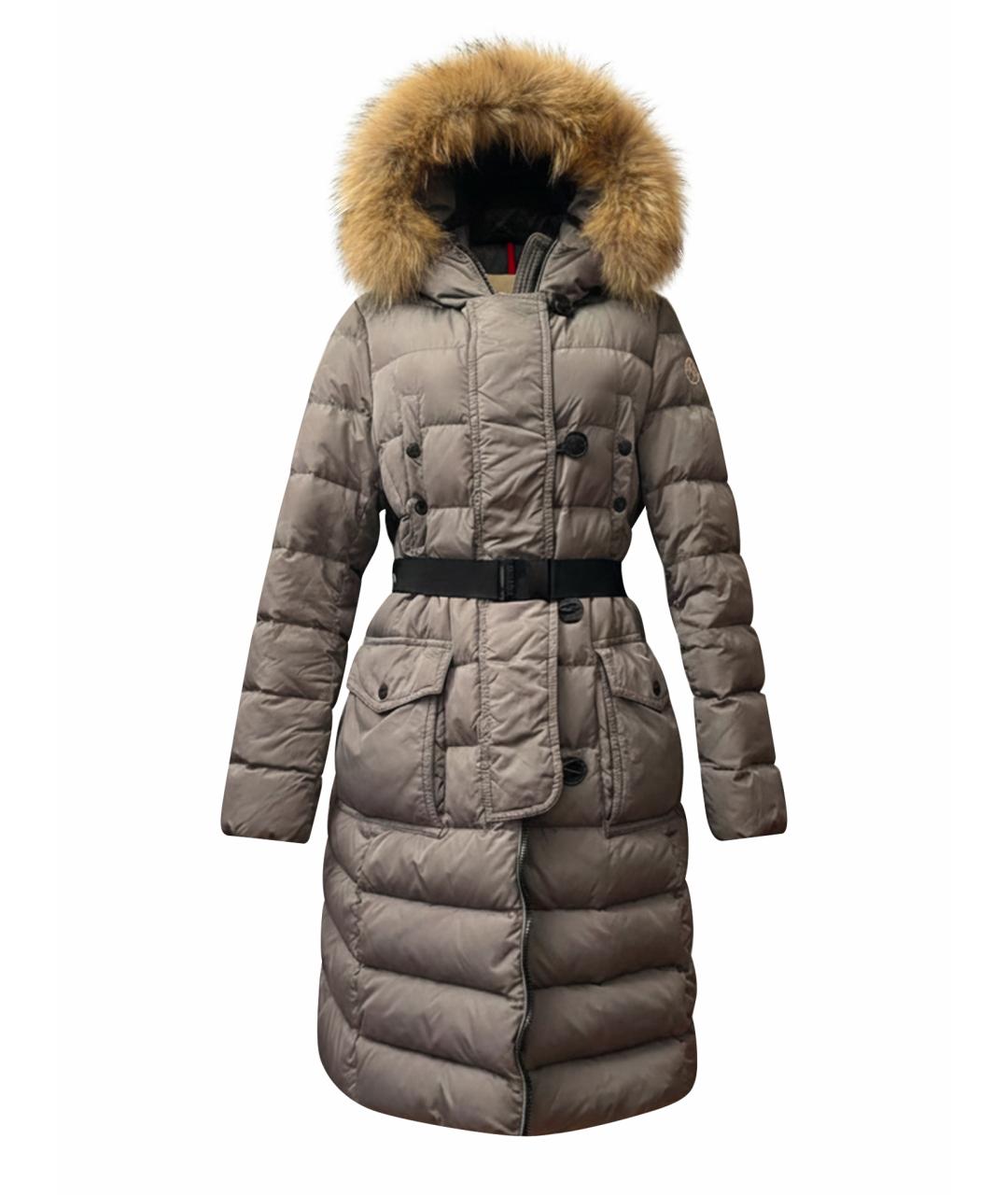MONCLER Серый пуховик, фото 1