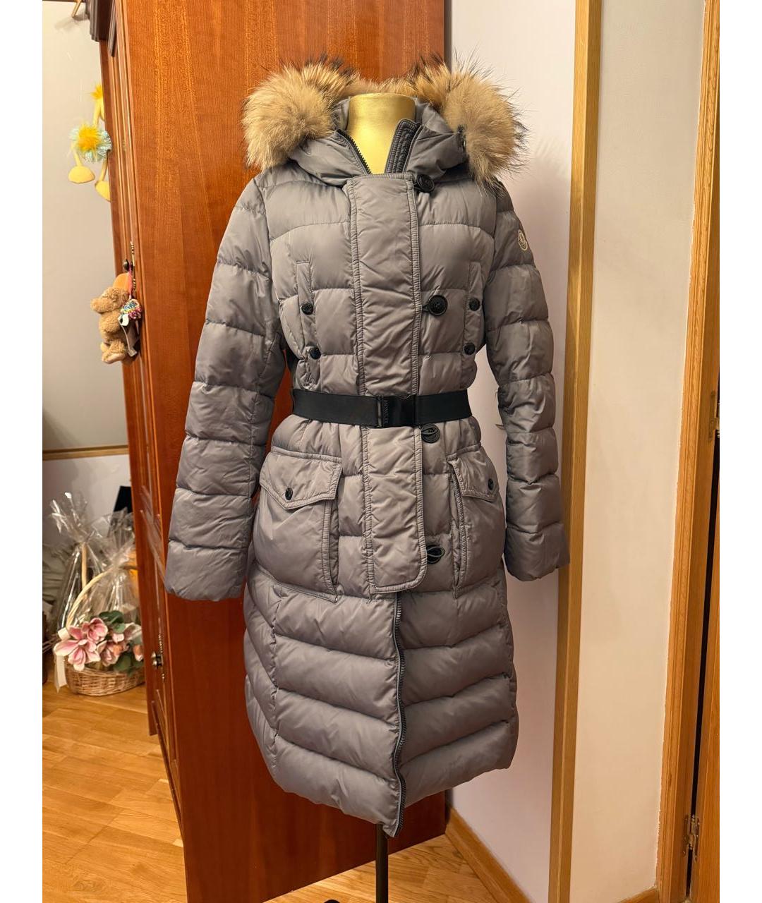 MONCLER Серый пуховик, фото 5