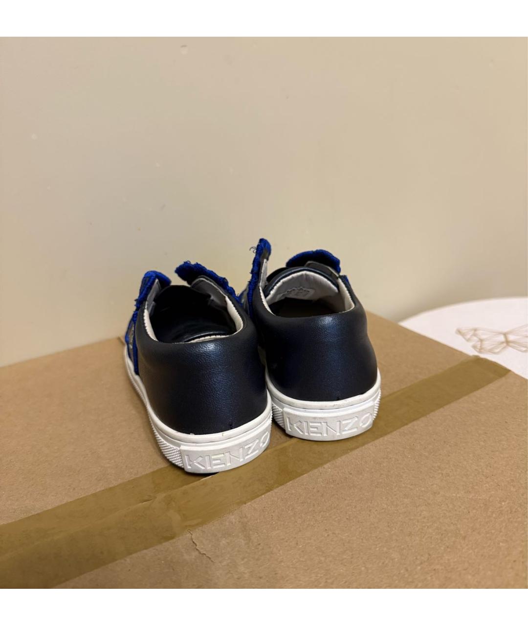 KENZO Синие кожаные лоферы и мокасины, фото 4