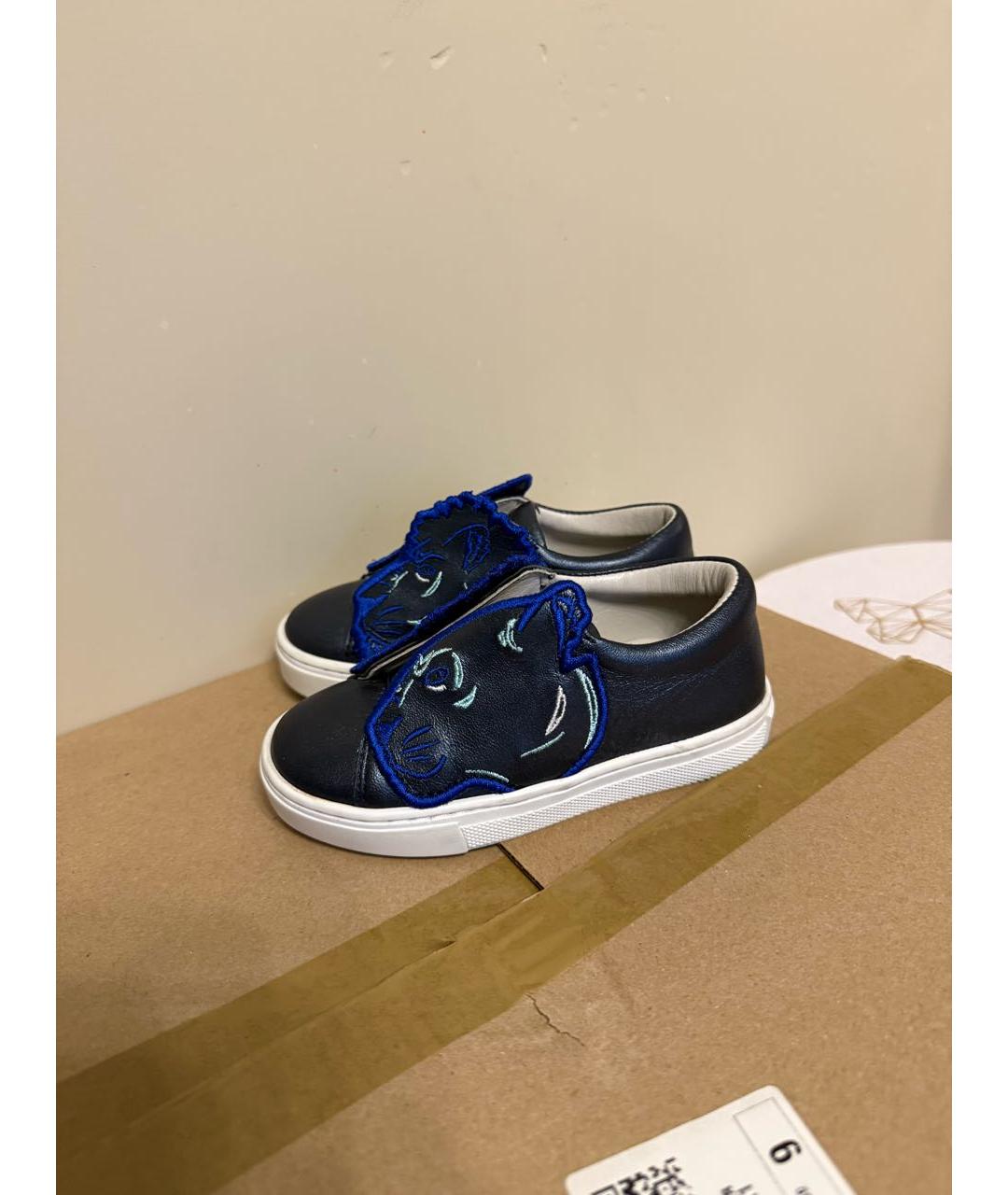 KENZO Синие кожаные лоферы и мокасины, фото 8