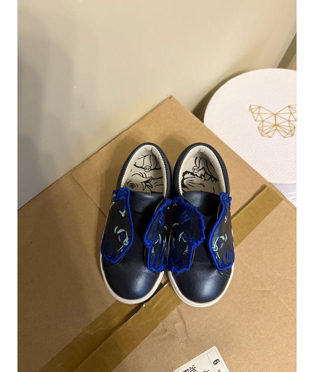 KENZO Синие кожаные лоферы и мокасины, фото 7