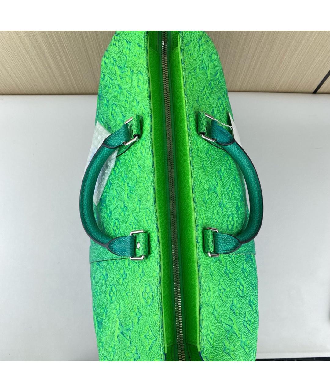 LOUIS VUITTON Зеленая дорожная/спортивная сумка из искусственной кожи, фото 6