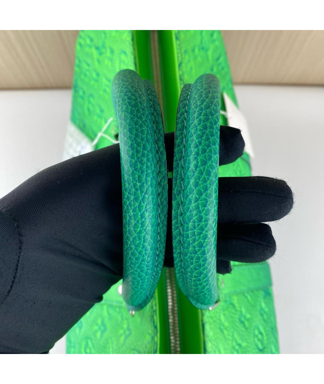 LOUIS VUITTON Зеленая дорожная/спортивная сумка из искусственной кожи, фото 7