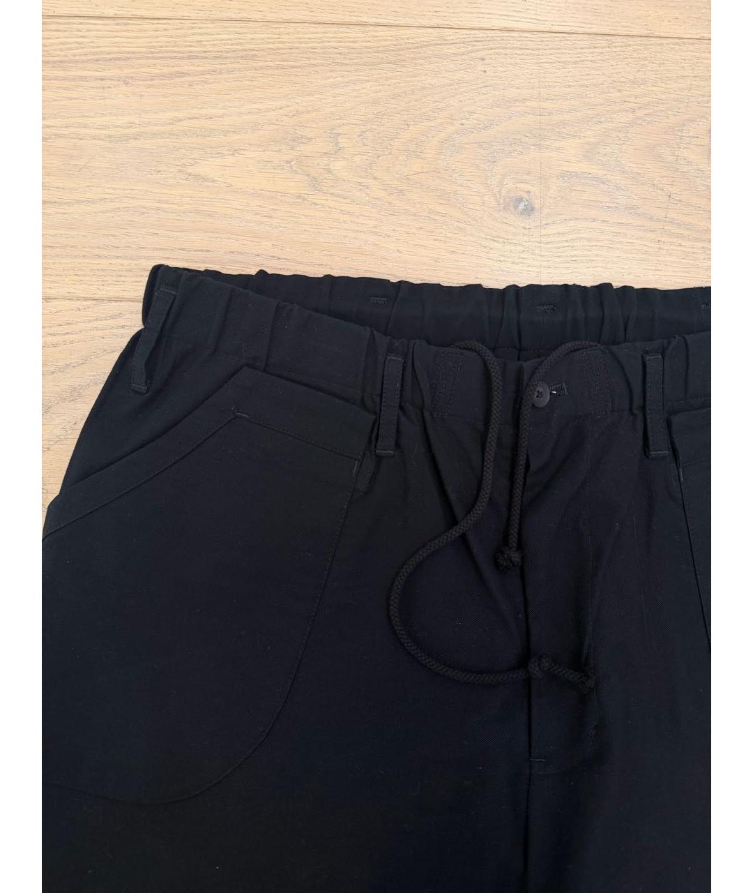 YOHJI YAMAMOTO Черные хлопковые повседневные брюки, фото 3