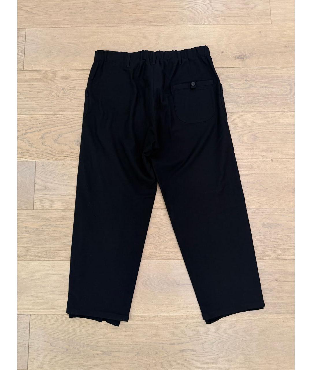 YOHJI YAMAMOTO Черные хлопковые повседневные брюки, фото 2