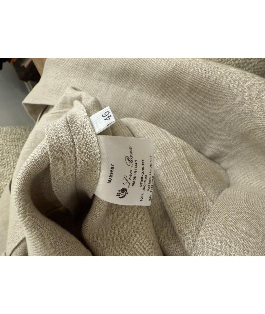 LORO PIANA Бежевое льняное повседневное платье, фото 8