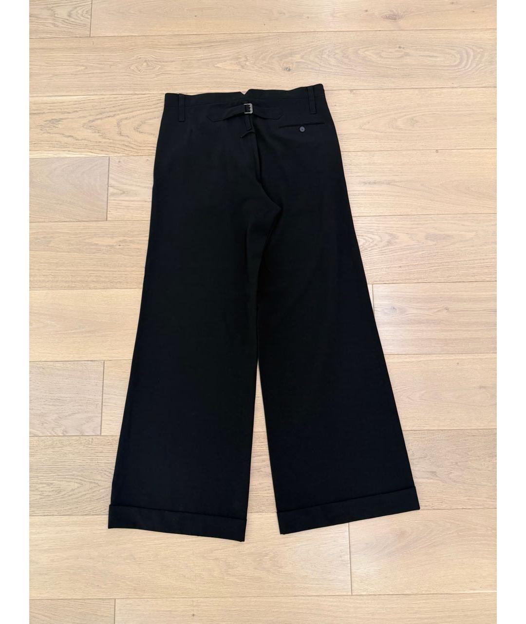 JEAN PAUL GAULTIER Черные шерстяные повседневные брюки, фото 2