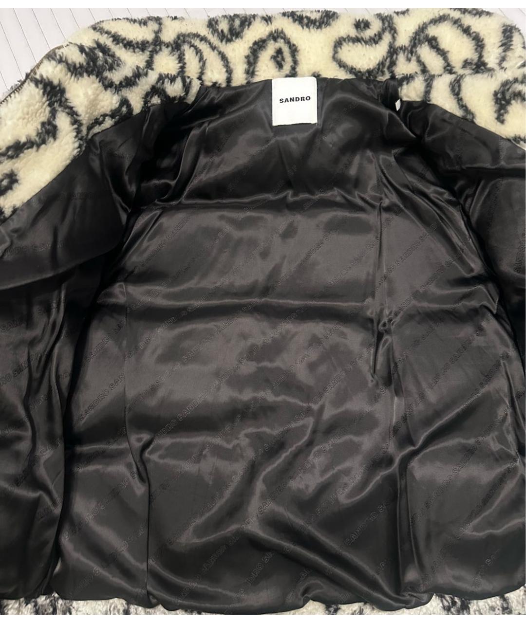 SANDRO Белая полиэстеровая шуба, фото 5