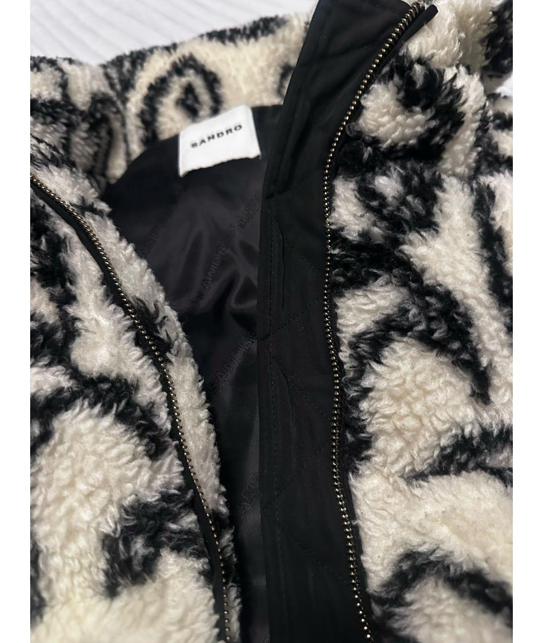 SANDRO Белая полиэстеровая шуба, фото 6