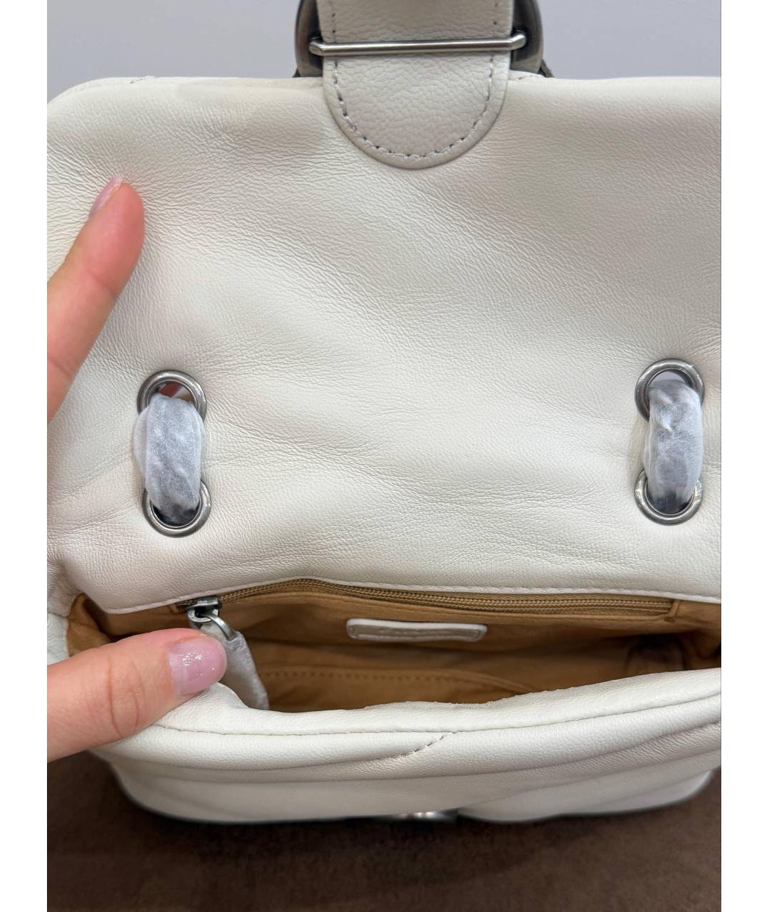 PINKO Белая кожаная сумка через плечо, фото 5