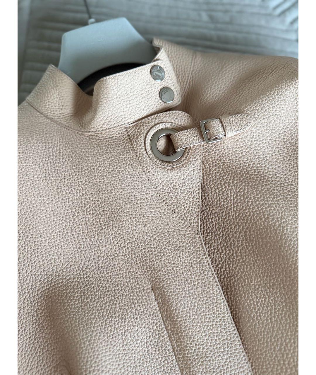 HERMES Бежевая кожаная куртка, фото 3