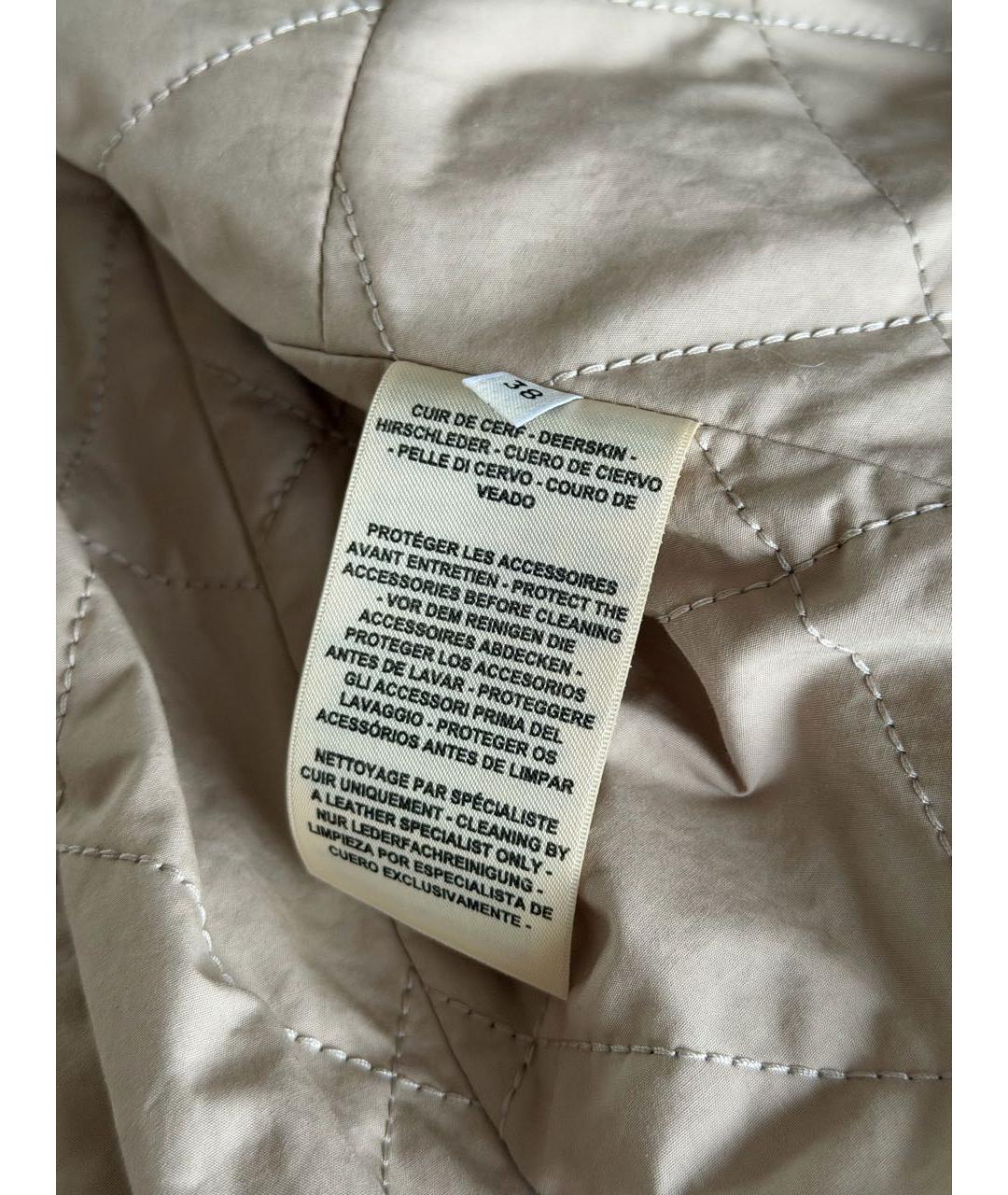 HERMES Бежевая кожаная куртка, фото 4