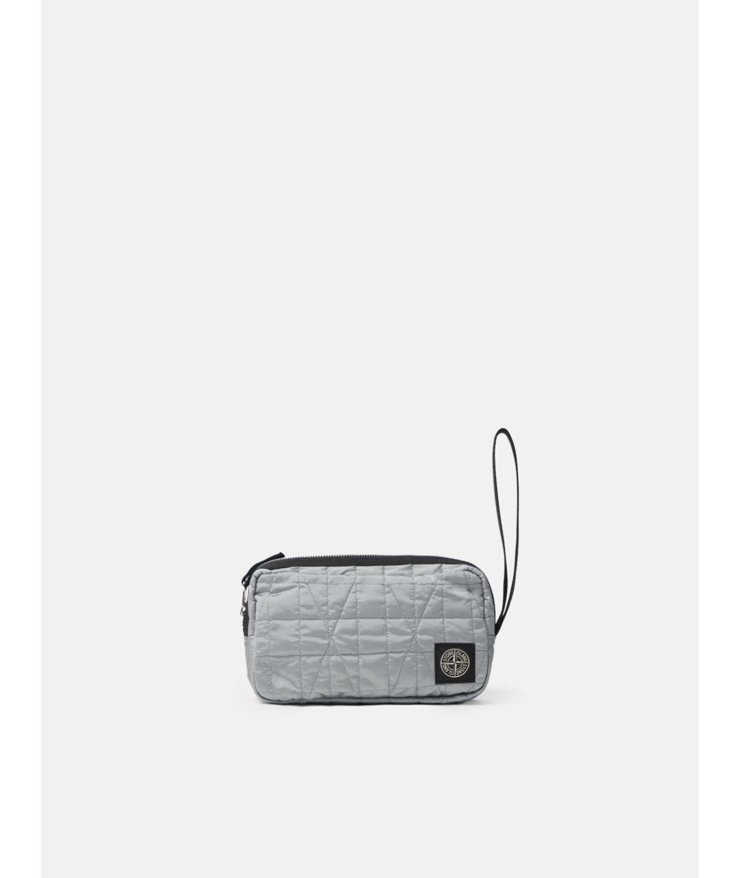 STONE ISLAND Серебряная синтетическая барсетка, фото 5