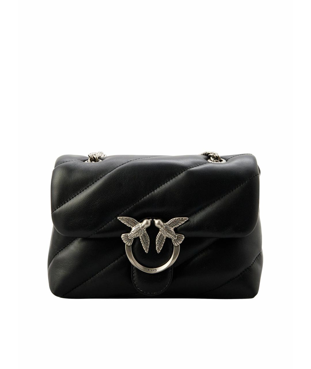 PINKO Черная кожаная сумка через плечо, фото 6