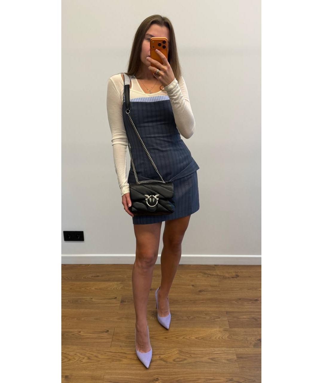 PINKO Черная кожаная сумка через плечо, фото 3