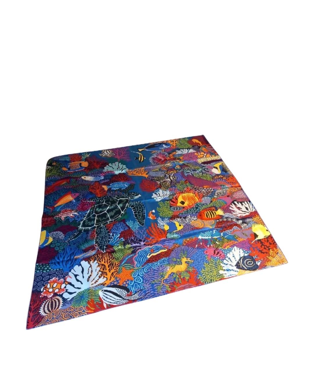 HERMES Мульти шелковый платок, фото 1