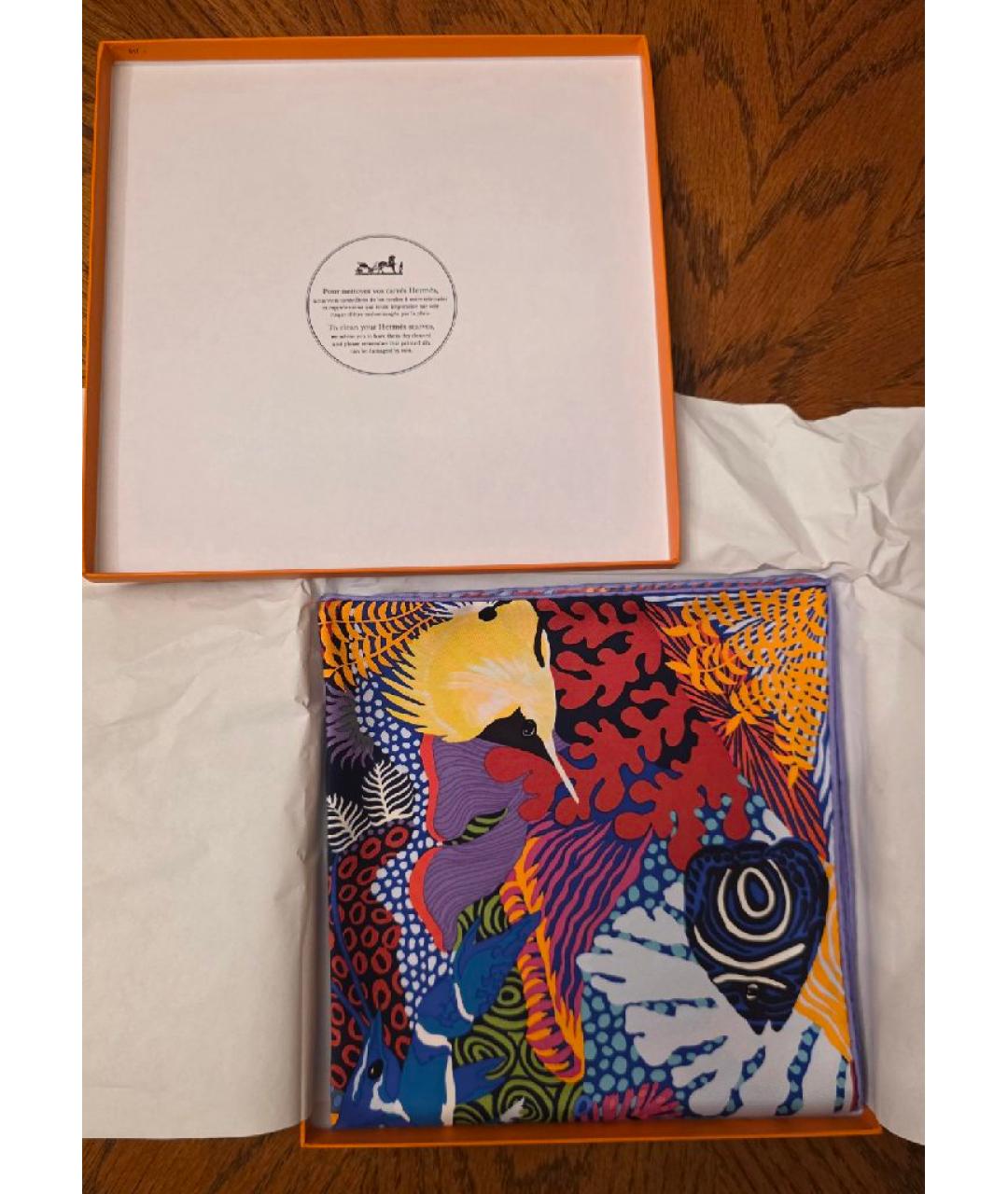 HERMES Мульти шелковый платок, фото 4