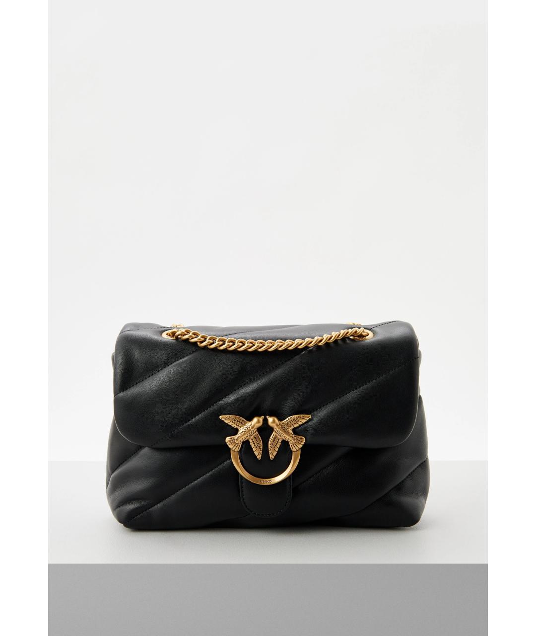 PINKO Черная кожаная сумка через плечо, фото 6