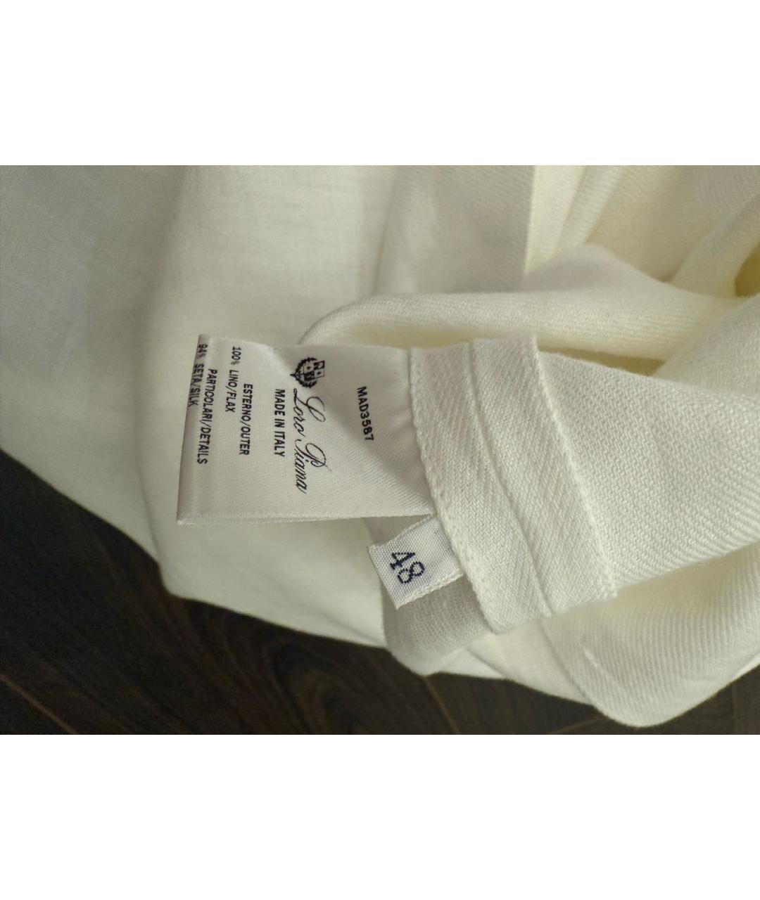 LORO PIANA Белое льняное повседневное платье, фото 6