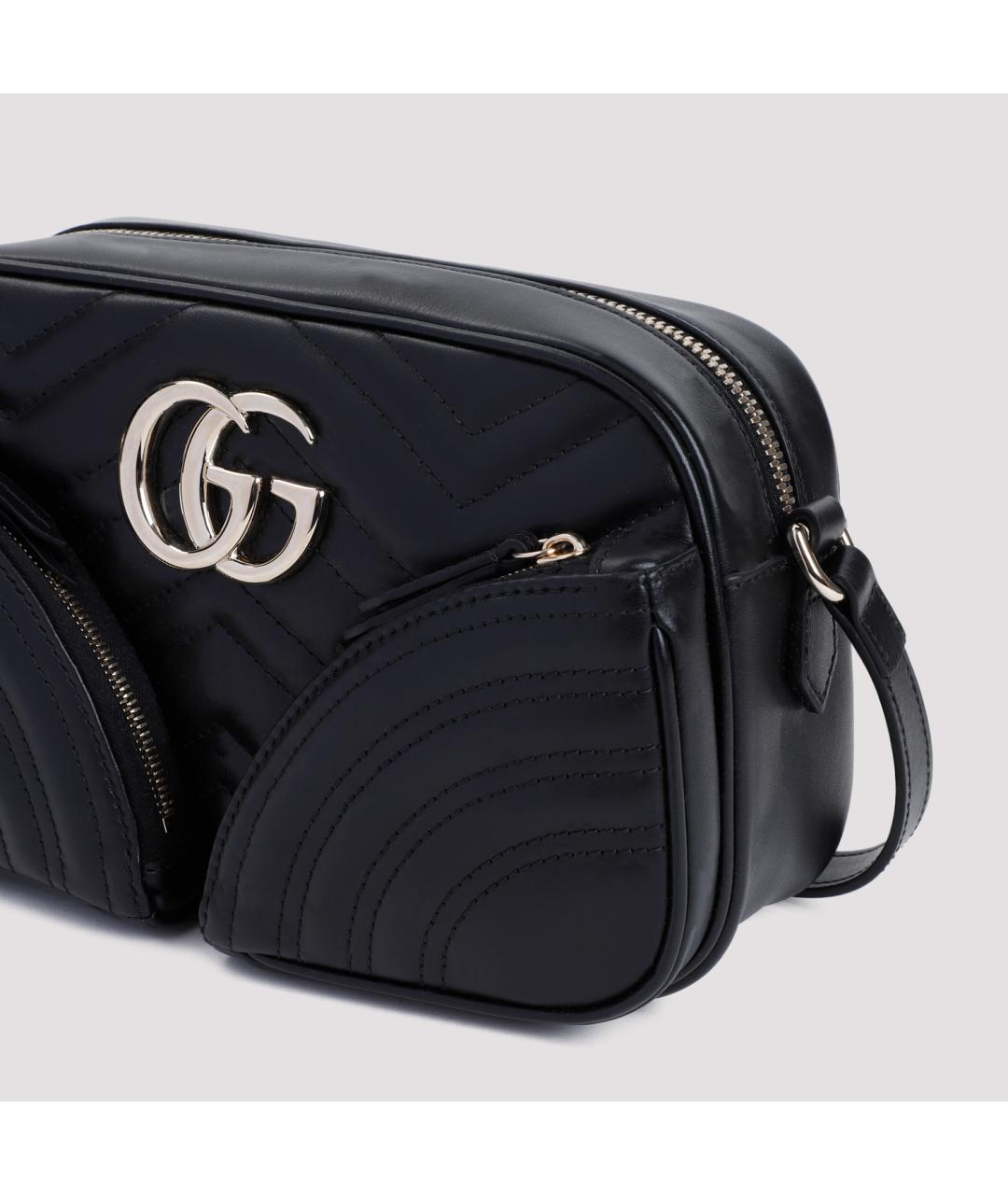 GUCCI Черная кожаная сумка через плечо, фото 4