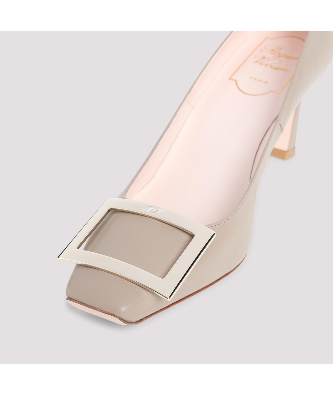 ROGER VIVIER Бежевые кожаные туфли, фото 6