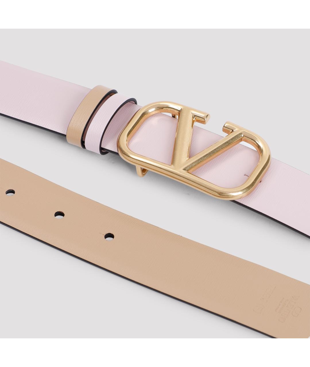 VALENTINO Розовый кожаный ремень, фото 3