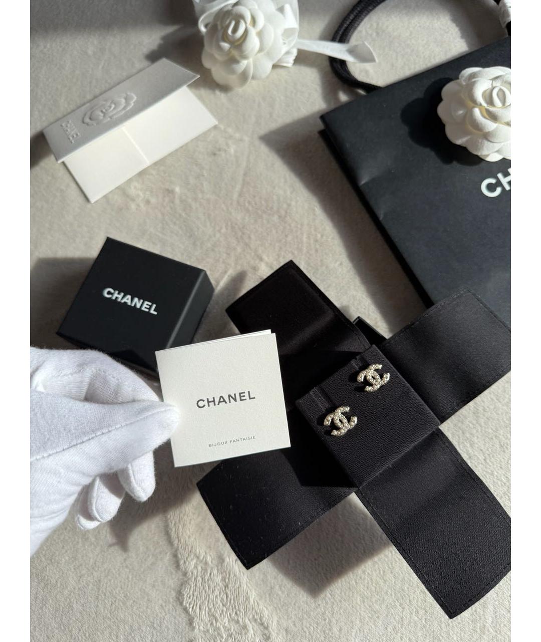 CHANEL Серебряные металлические серьги, фото 3