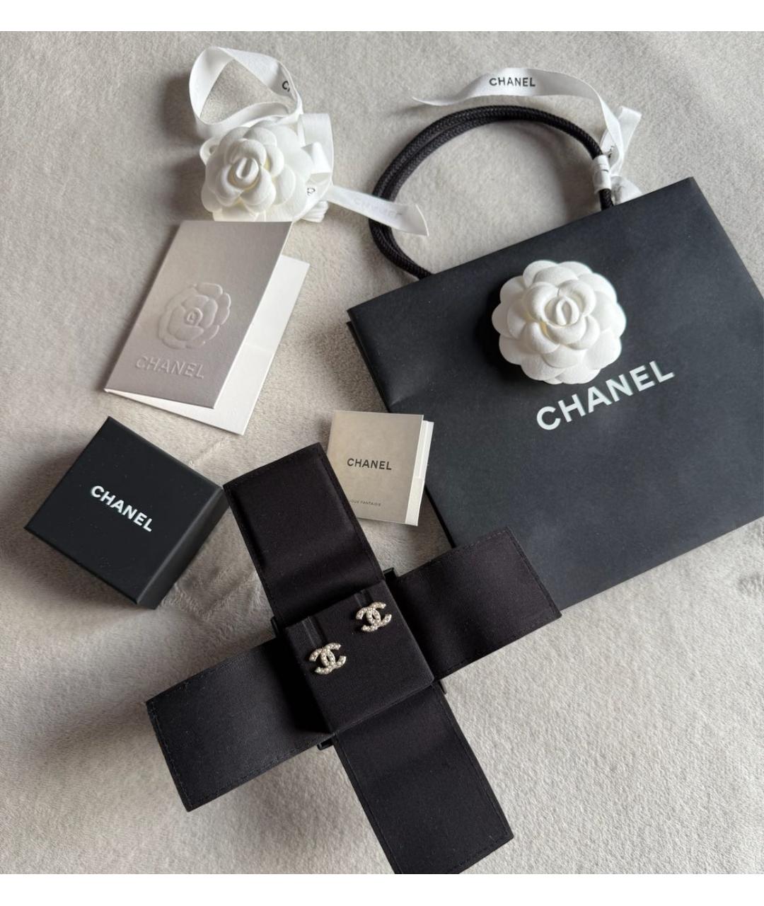 CHANEL Серебряные металлические серьги, фото 5