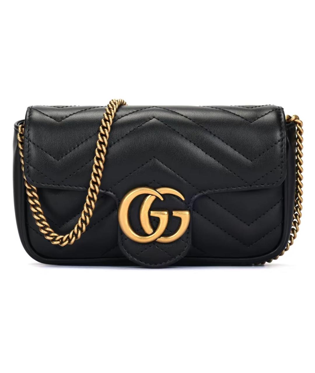 GUCCI Черная кожаная сумка через плечо, фото 1