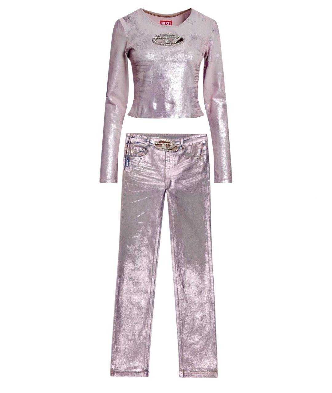 DIESEL Розовый хлопко-эластановый костюм с брюками, фото 9