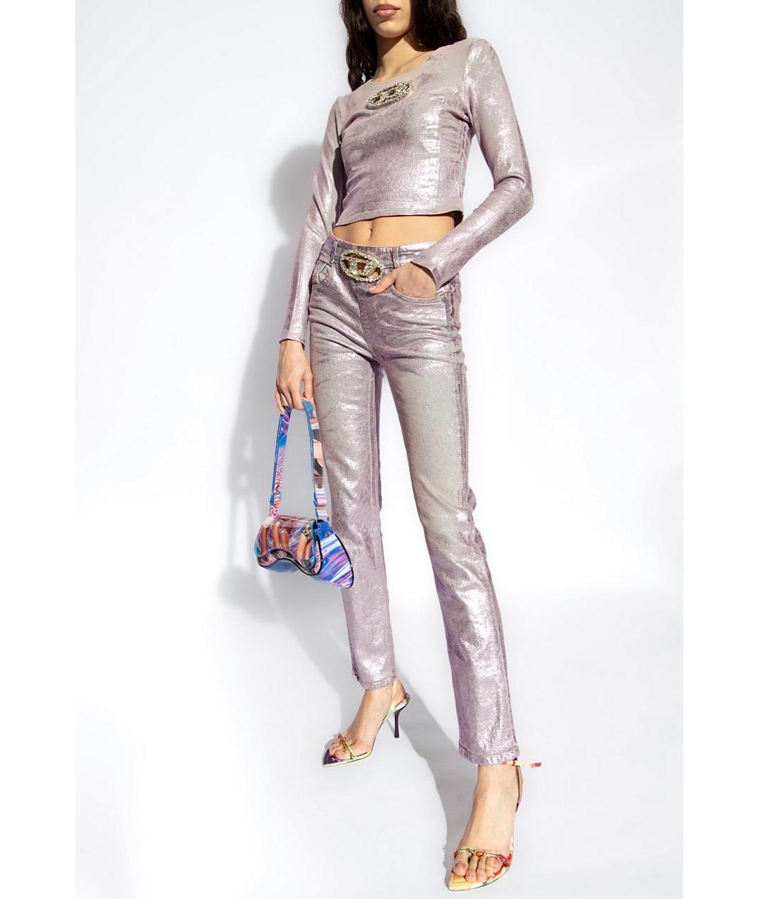 DIESEL Розовый хлопко-эластановый костюм с брюками, фото 4