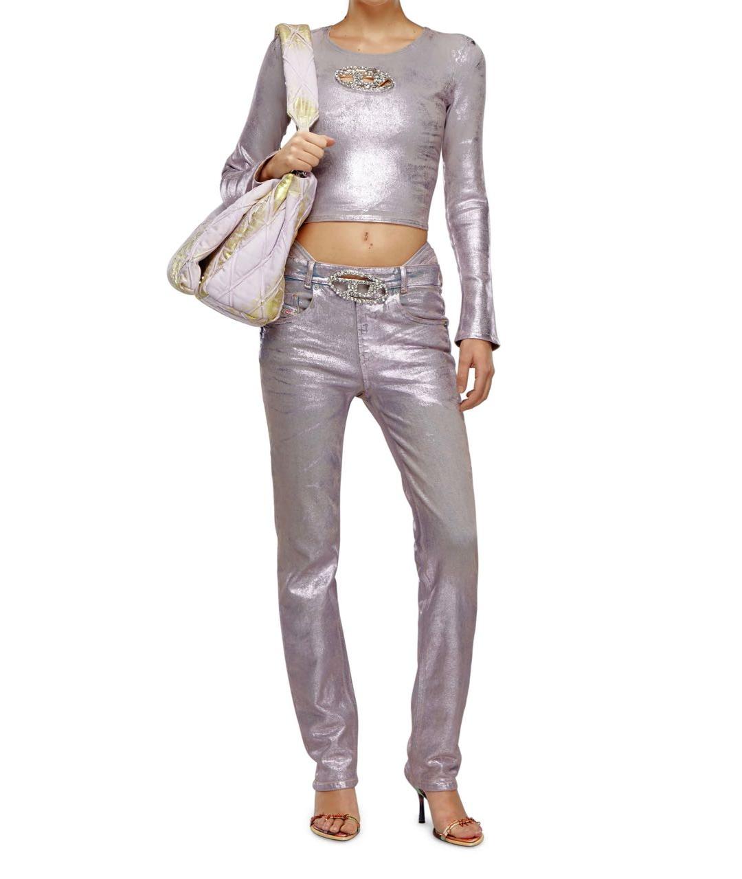 DIESEL Розовый хлопко-эластановый костюм с брюками, фото 2