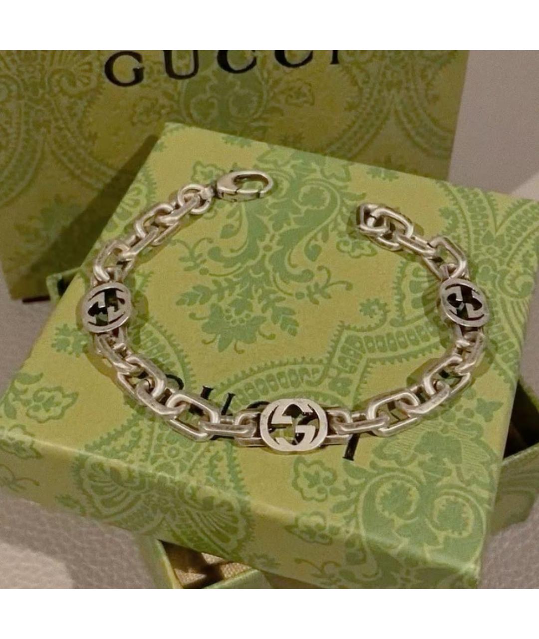 GUCCI Серебрянный серебряный браслет, фото 2