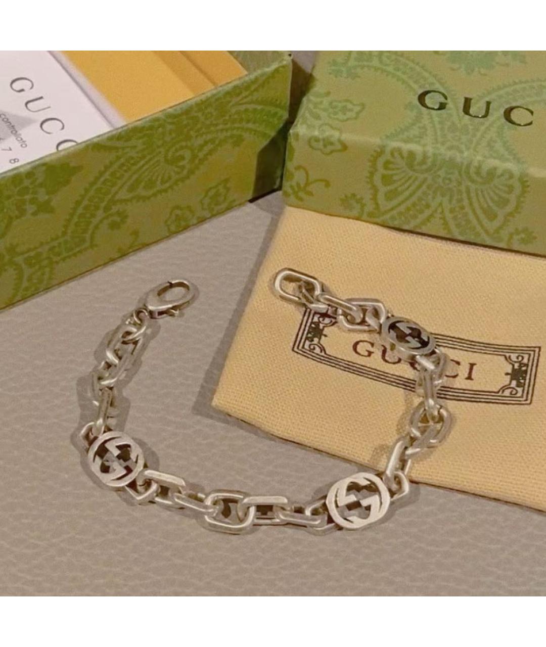 GUCCI Серебрянный серебряный браслет, фото 3